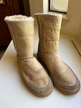 UGG Tall Shearling-Lined Boots in Chestnut